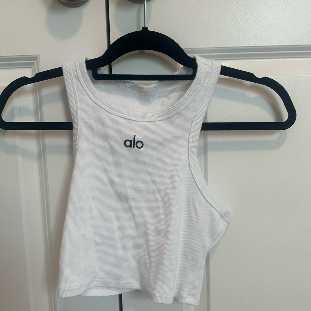 ALO Yoga White Crop Top